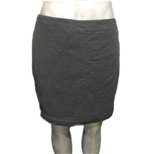 Madewell Hideaway Fringe Hem Pencil Skirt Black Cotton Gauzy Business Size 8 M